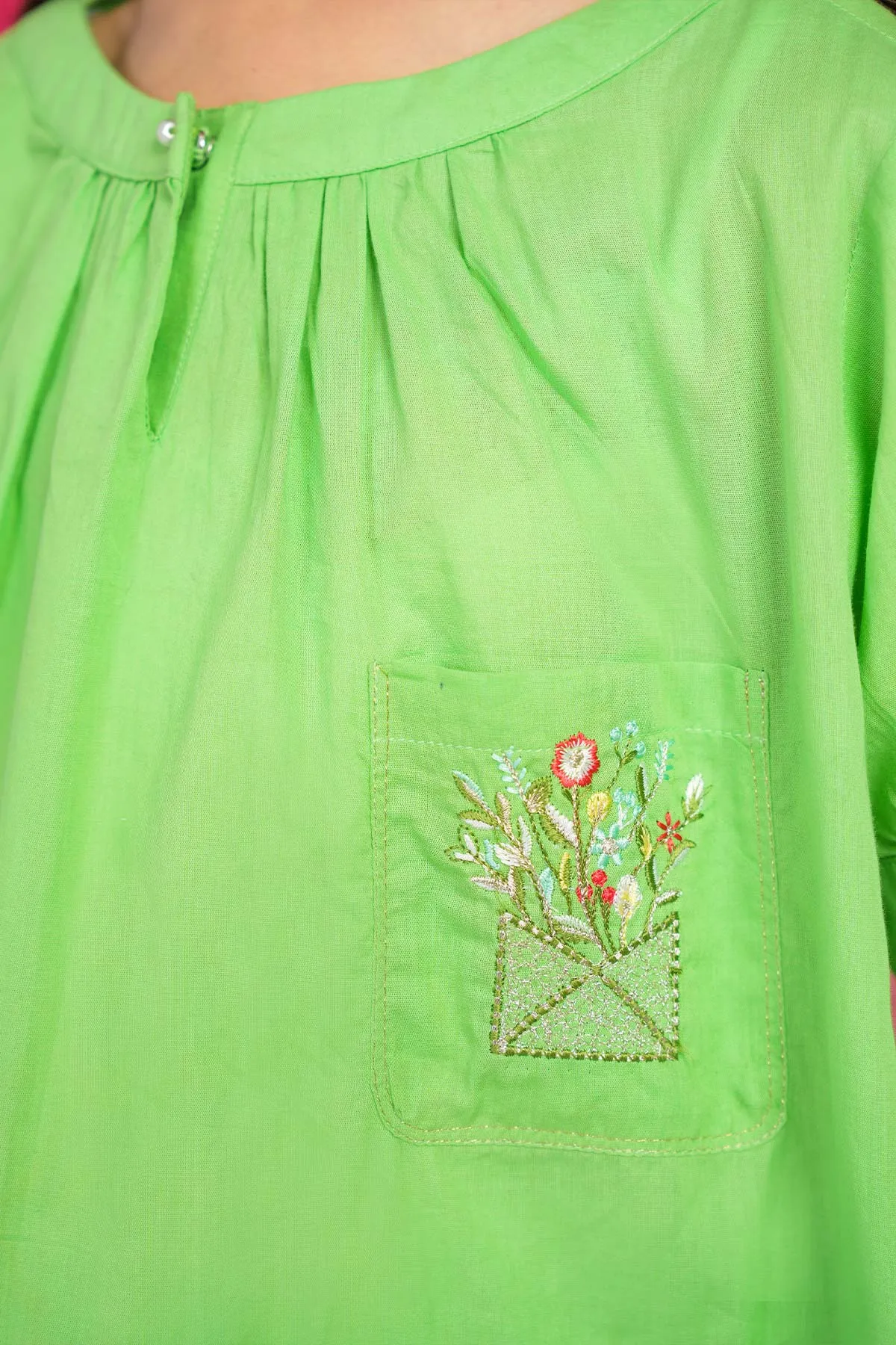 2 Pc Embroidered Dobby Outfit