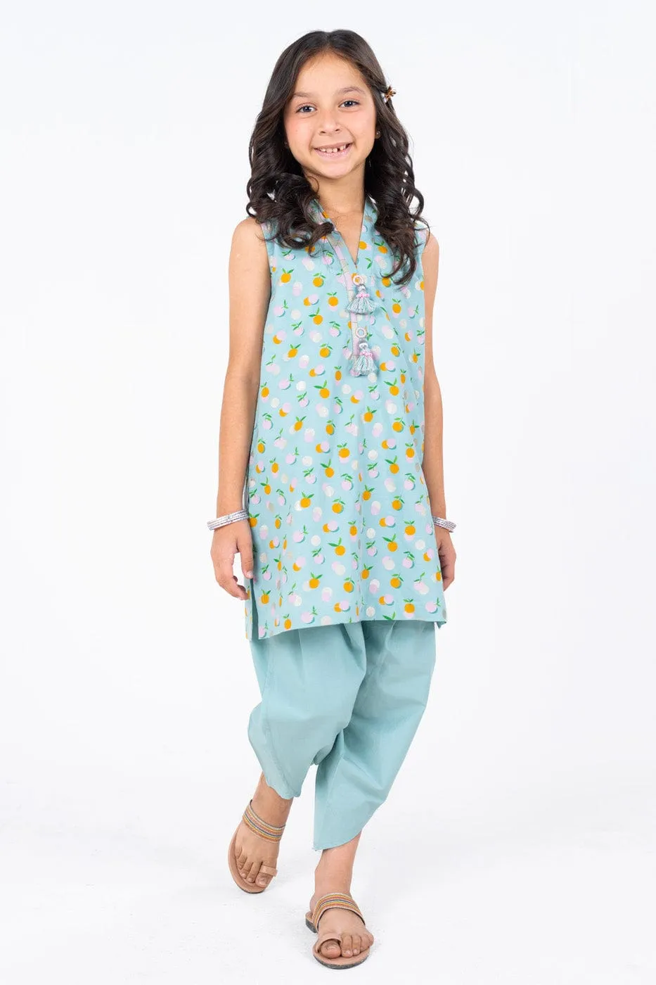 2 PC Printed Dobby Outfit