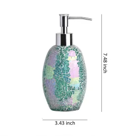 4-Pieces Bathroom Accessory Set Bright-Colored Mosaic Glass Bath Ensemble-Lotion