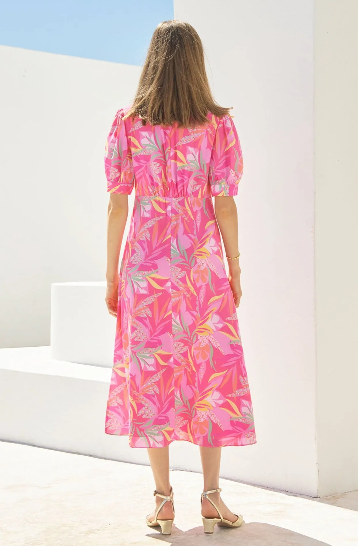 Anne EcoVero™ Dress | Pink/Yellow