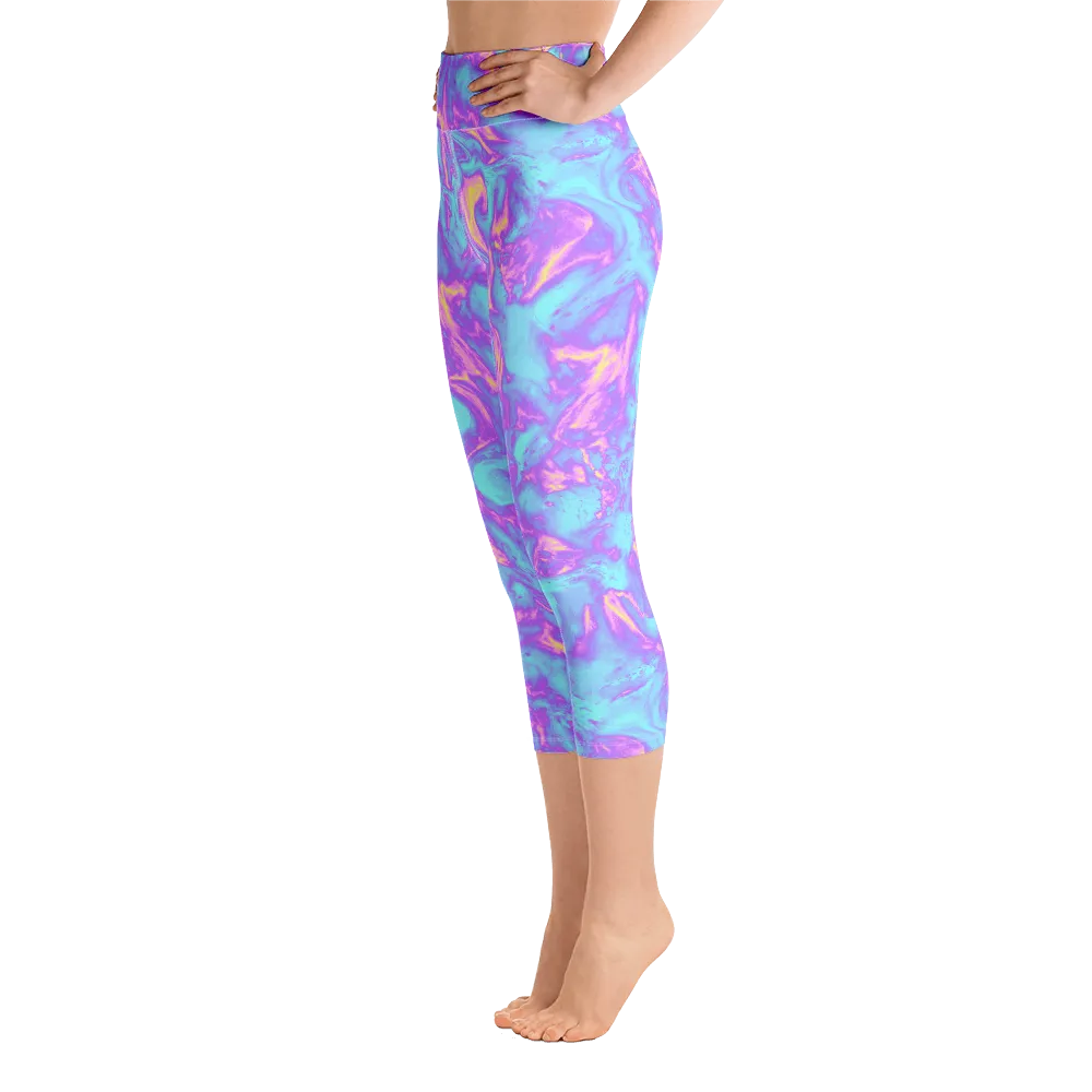 Bubble Gum Blaze Capri Yoga Pants
