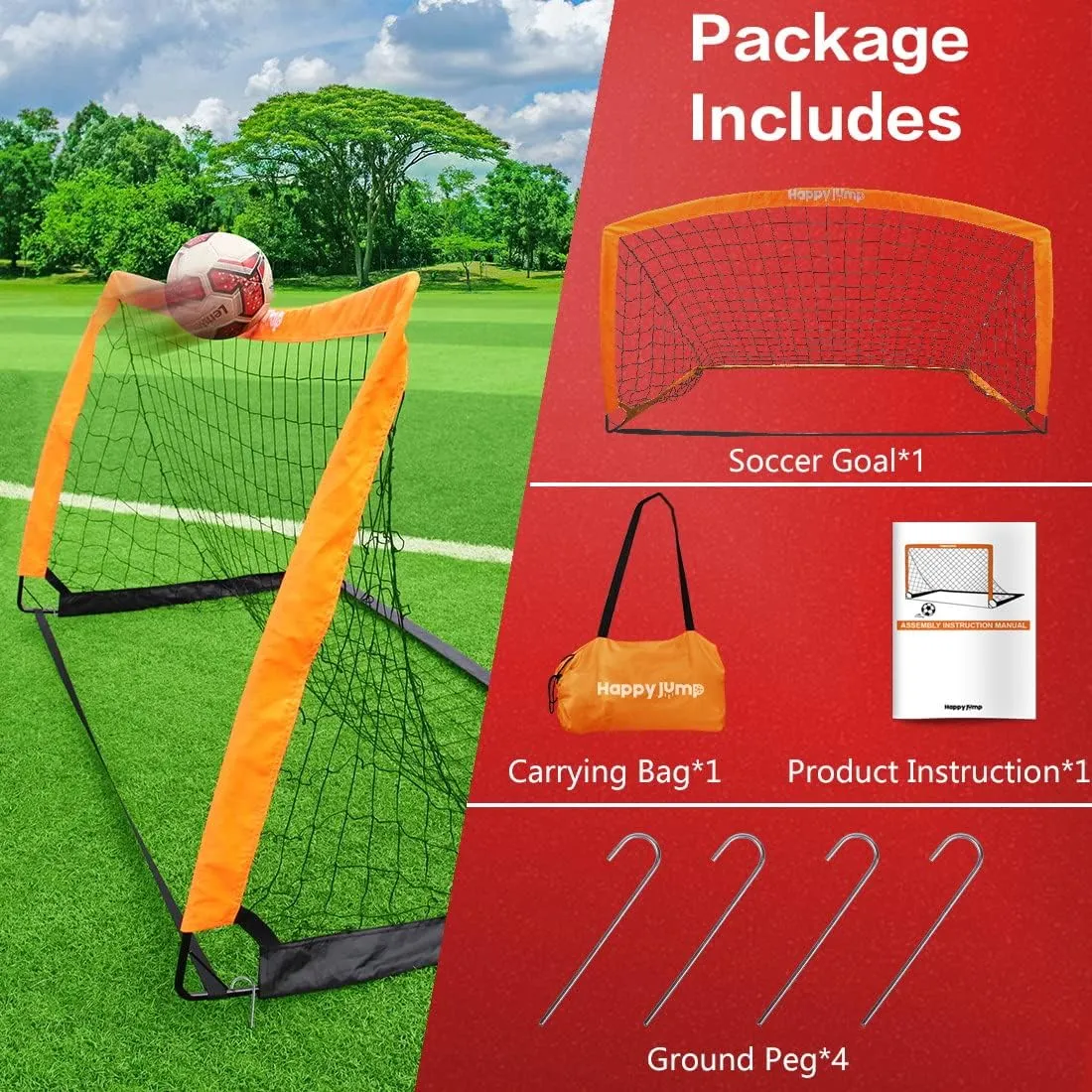 Cage de Foot Pliable Happy Jump - Enfant, Mini Buts | Fitnessterapy
