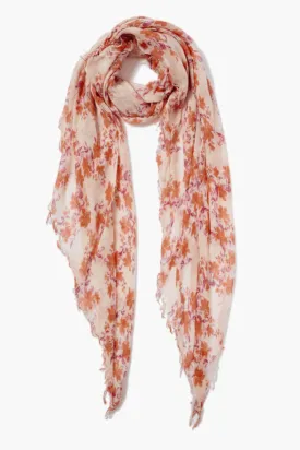 Cashmere Silk Scarf / Poppy Floral