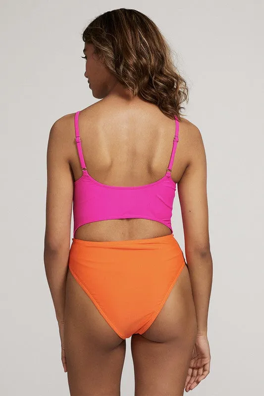 Cut out one piece swimsuit