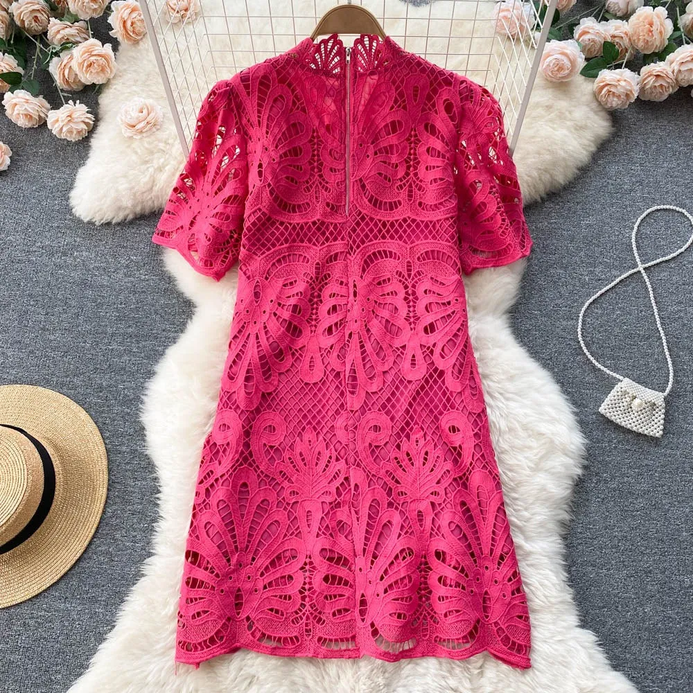 Eloise Hollow Out Lace Dress
