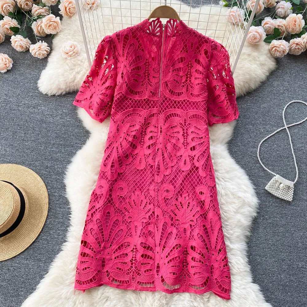 Eloise Hollow Out Lace Dress