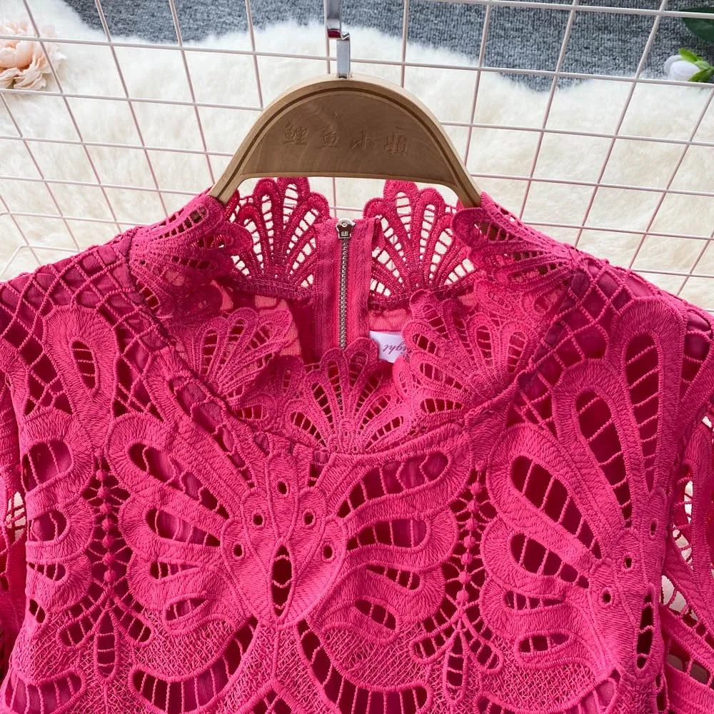 Eloise Hollow Out Lace Dress