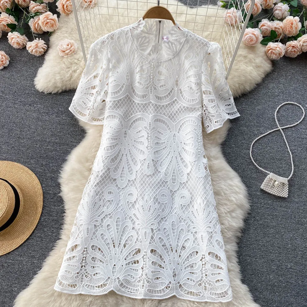 Eloise Hollow Out Lace Dress
