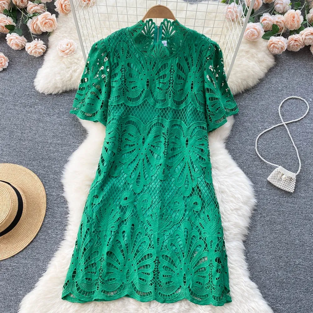 Eloise Hollow Out Lace Dress