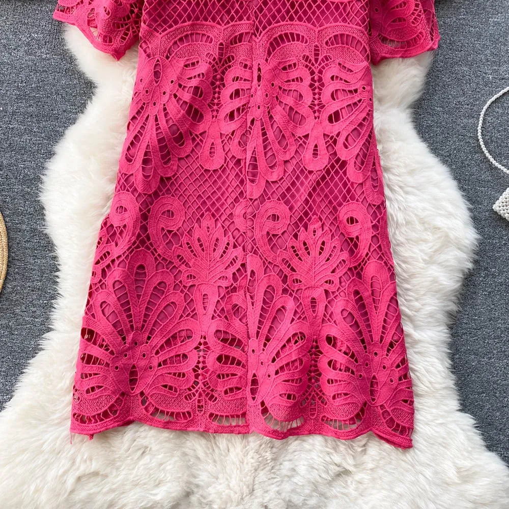 Eloise Hollow Out Lace Dress