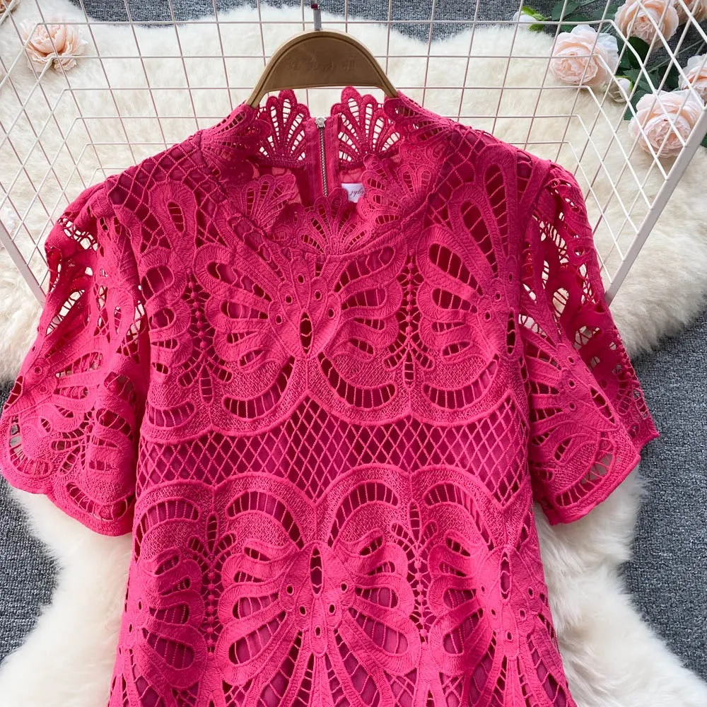 Eloise Hollow Out Lace Dress