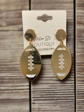 Gold Plated Football Earrings