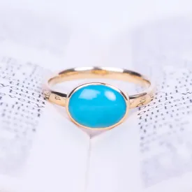 Jane Austen Turquoise Ring - 18ct Gold Replica