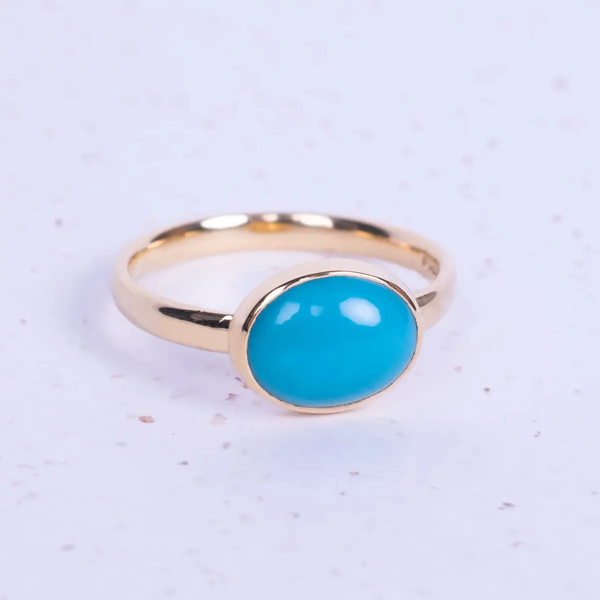 Jane Austen Turquoise Ring - 18ct Gold Replica