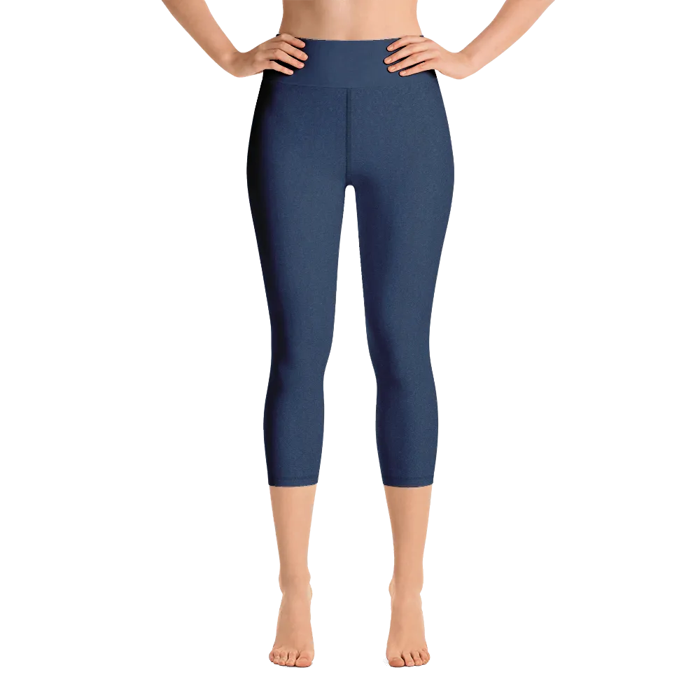 Navy Denim Jean 250 Capri Yoga Pants