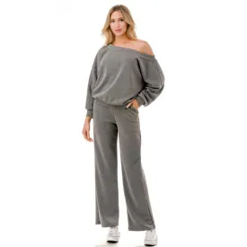 Off The Shoulder Straight Leg Jog Set