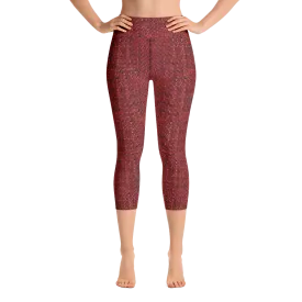Red Boucl Capri Yoga Pants