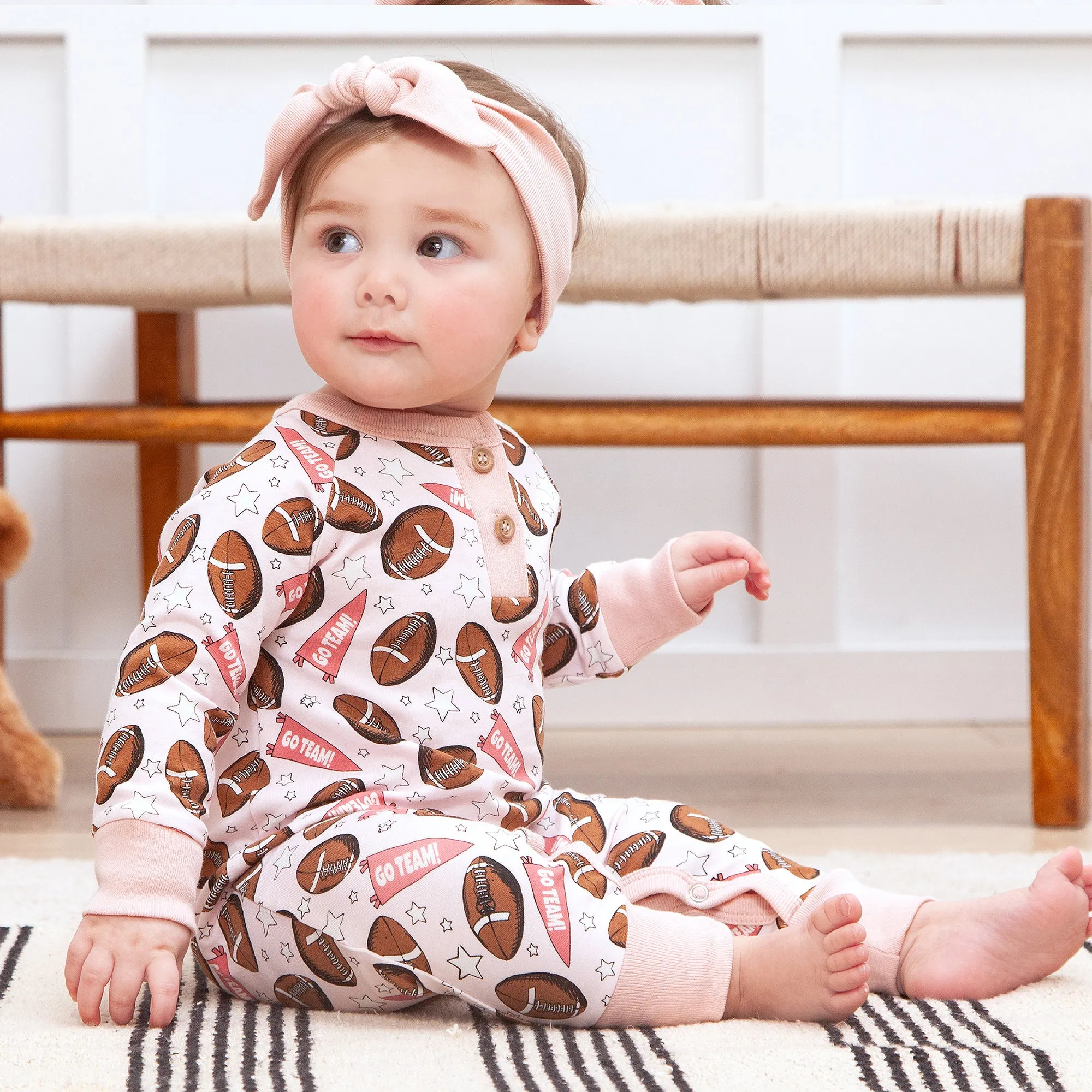 Touchdown Sweetheart Baby Girl Gift Set - 3-Piece Football Fun