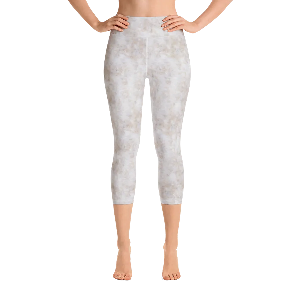 White Fur Capri Yoga Pants
