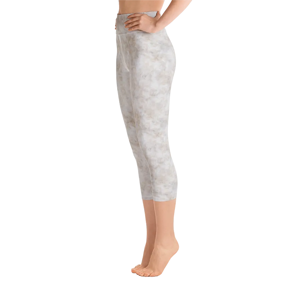 White Fur Capri Yoga Pants